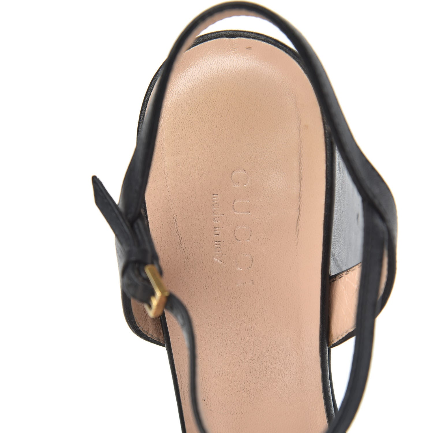 Gucci Lifford Calfskin GG Marmont Ankle Wrap 75mm Sandals 37.5 Black 7 of 10