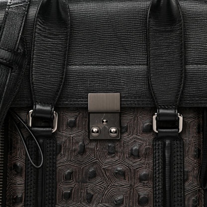 3.1 Phillip Lim Turtle Embossed Medium Pashli Satchel Black 6 of 10