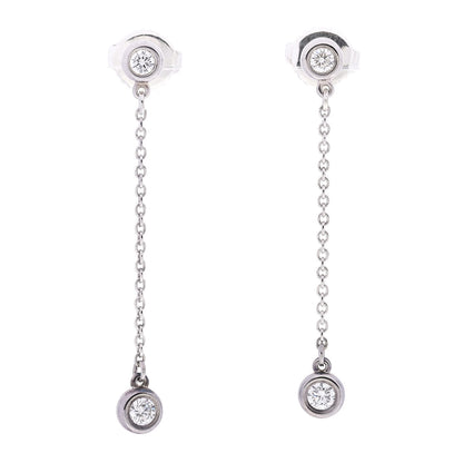 Tiffany Sterling Silver Diamond .24ct Elsa Peretti Diamonds by the Yard Drop Earrings 1 of 7