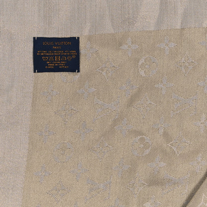 Louis Vuitton Silk Lurex Wool Monogram Shine Shawl Greige 3 of 4