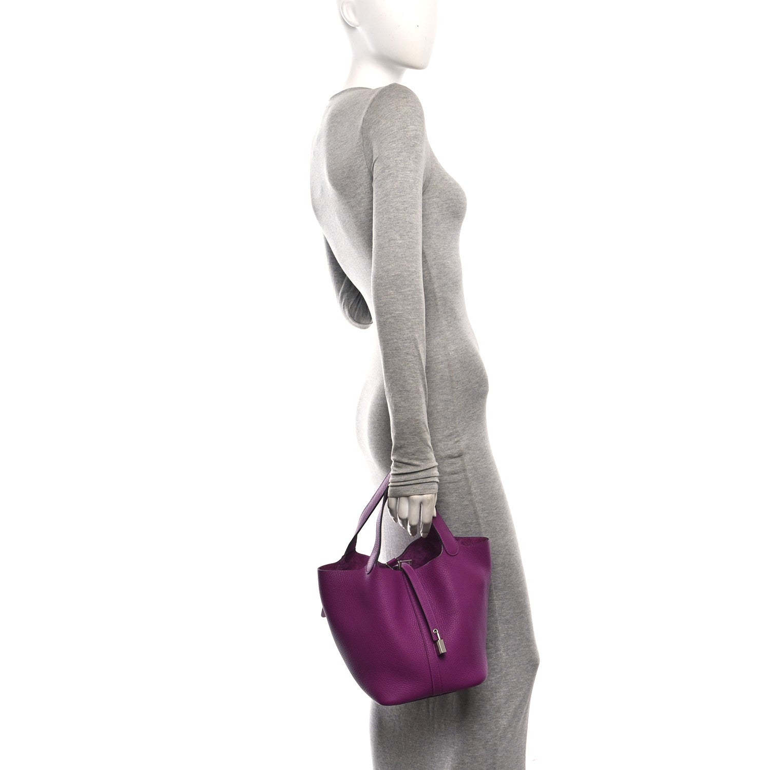 Hermes Taurillon Clemence Picotin Lock 22 MM Anemone 2 of 12
