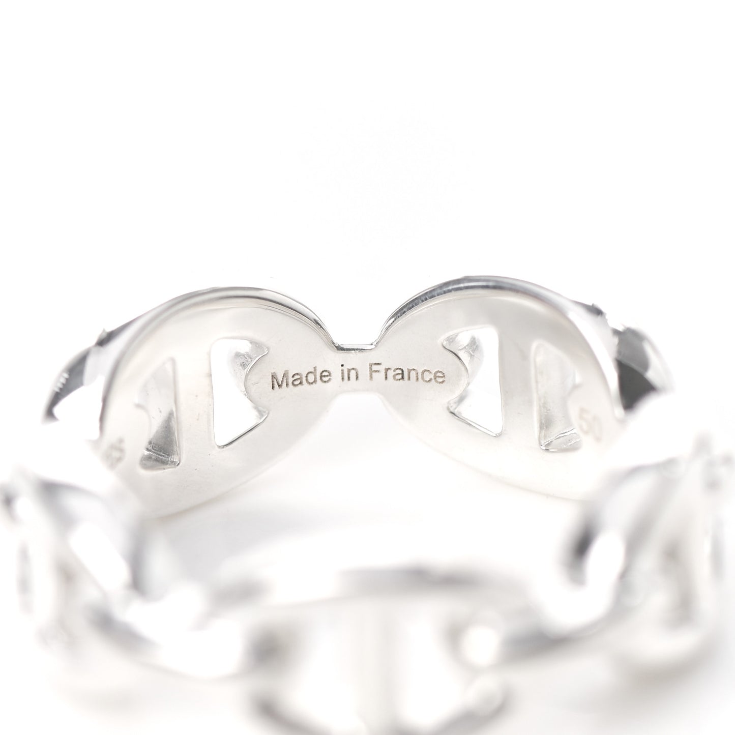 Sterling Silver PM Chaine d'Ancre Enchainee Band Ring 50 5.25