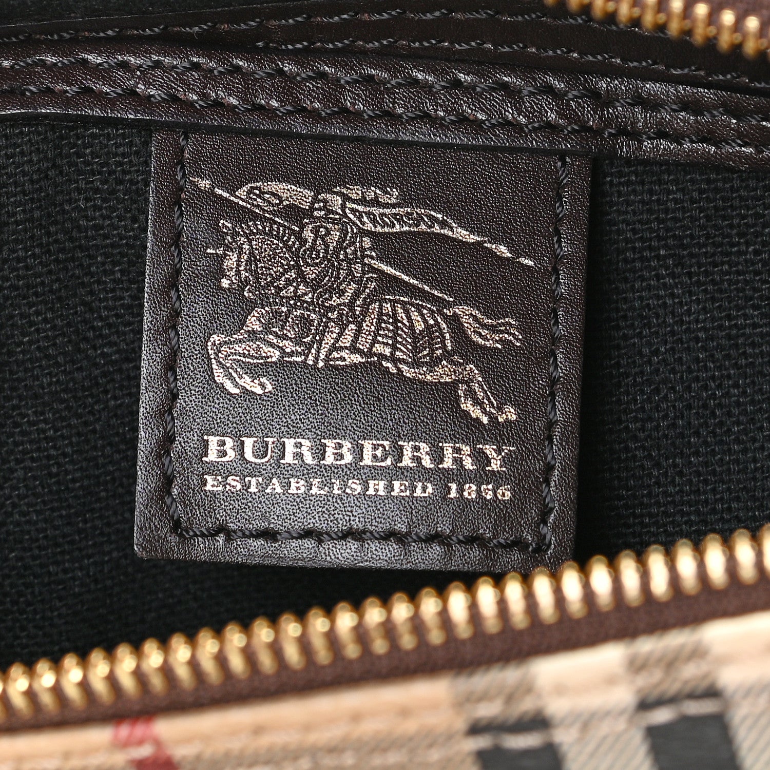 Burberry Haymarket Check Small Chester Bowling Bag Chocolate 10 of 10