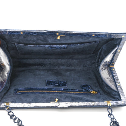 Nancy Gonzalez Crocodile Clutch Blue 5 of 9