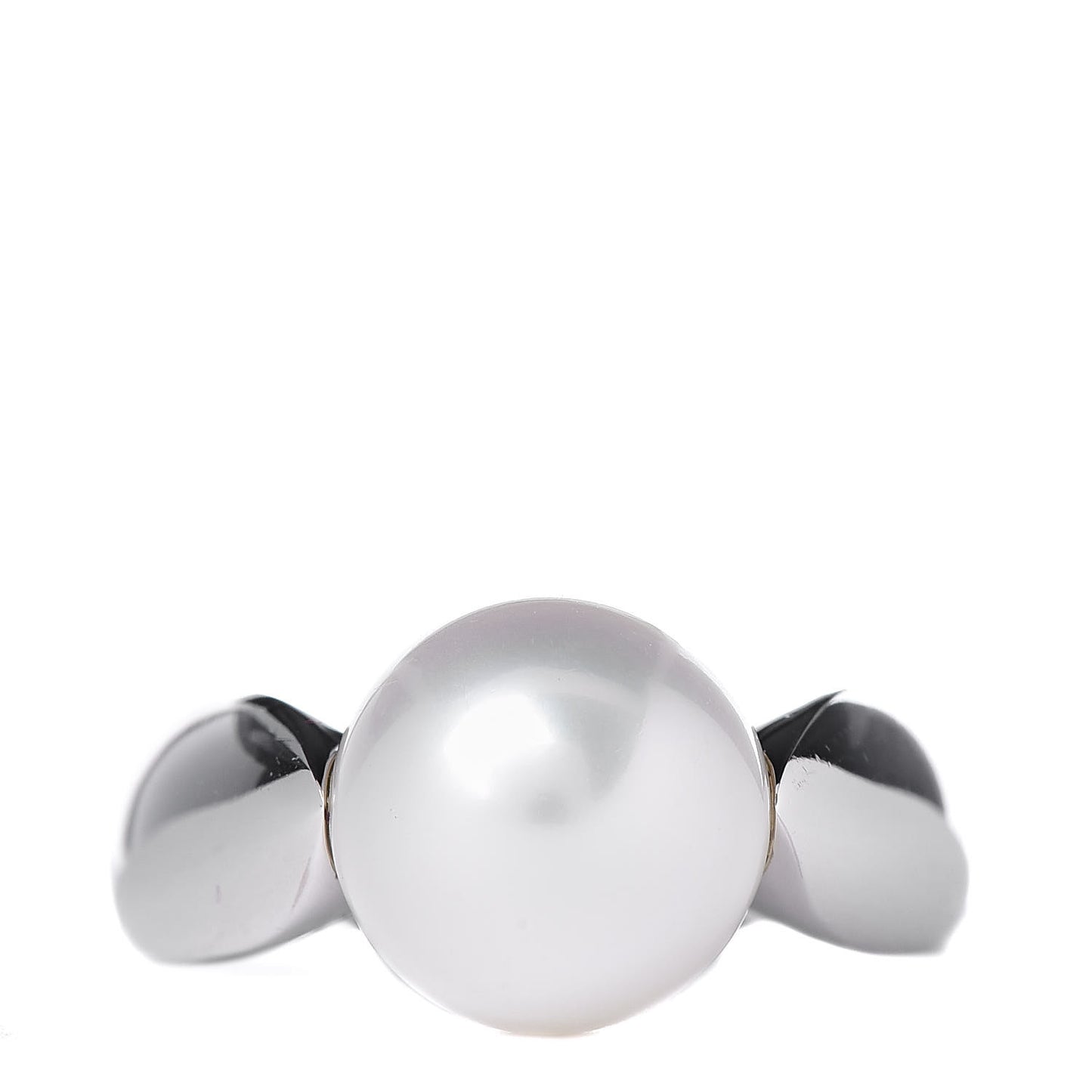 18K White Gold Akoya Pearl 11mm Ring 55 7.25