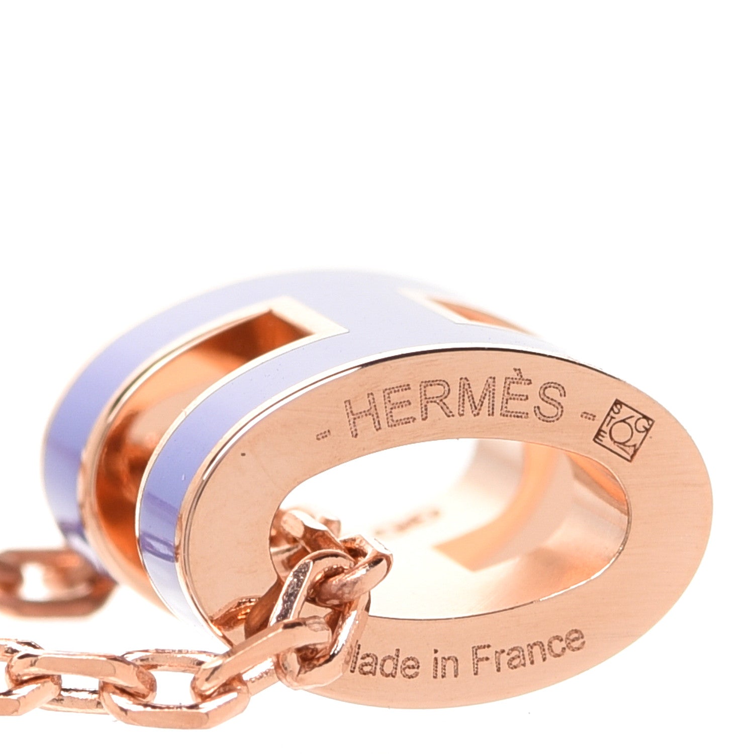 Hermes Rose Gold Mini Pop H Pendant Necklace Lilas 6 of 8