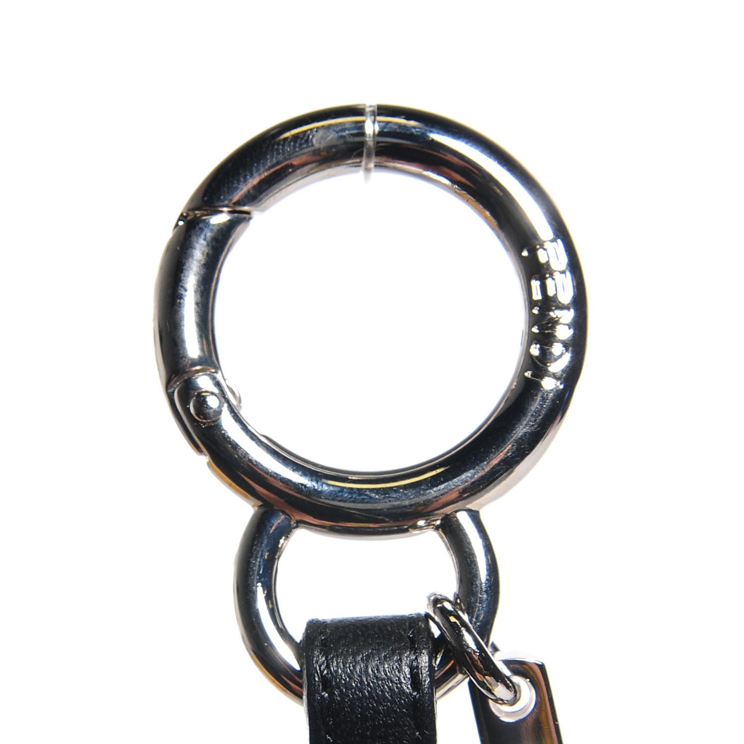 Fendi Fox Fur Shiny Nappa Super Karlito Pom Pom Bag Charm Malachite Multicolor Black 5 of 7