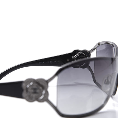 Chanel Swarovski Crystal Camellia CC Sunglasses 4164-B Black 6 of 7