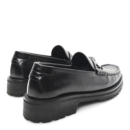 Saint Laurent Glazed Calfskin Le Loafer 15 Penny Slippers 36.5 Black 5 of 10