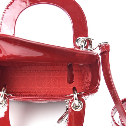 Christian Dior Patent Cannage Mini Lady Dior Red 4 of 11