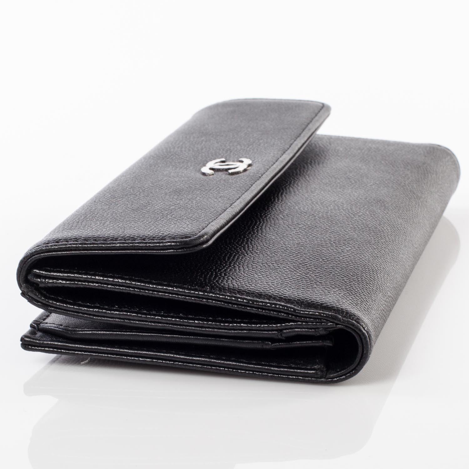 Chanel Caviar Leather Flap Wallet Black 2 of 9