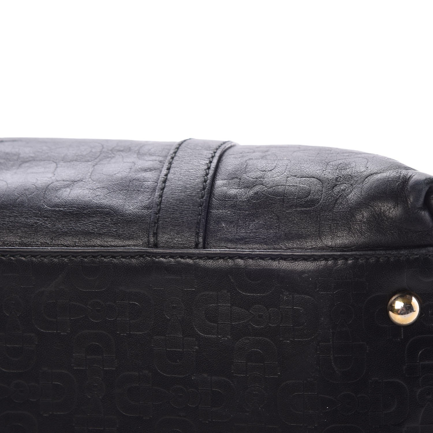 Gucci Calfskin Horsebit Embossed Joy Tote Black 12 of 17