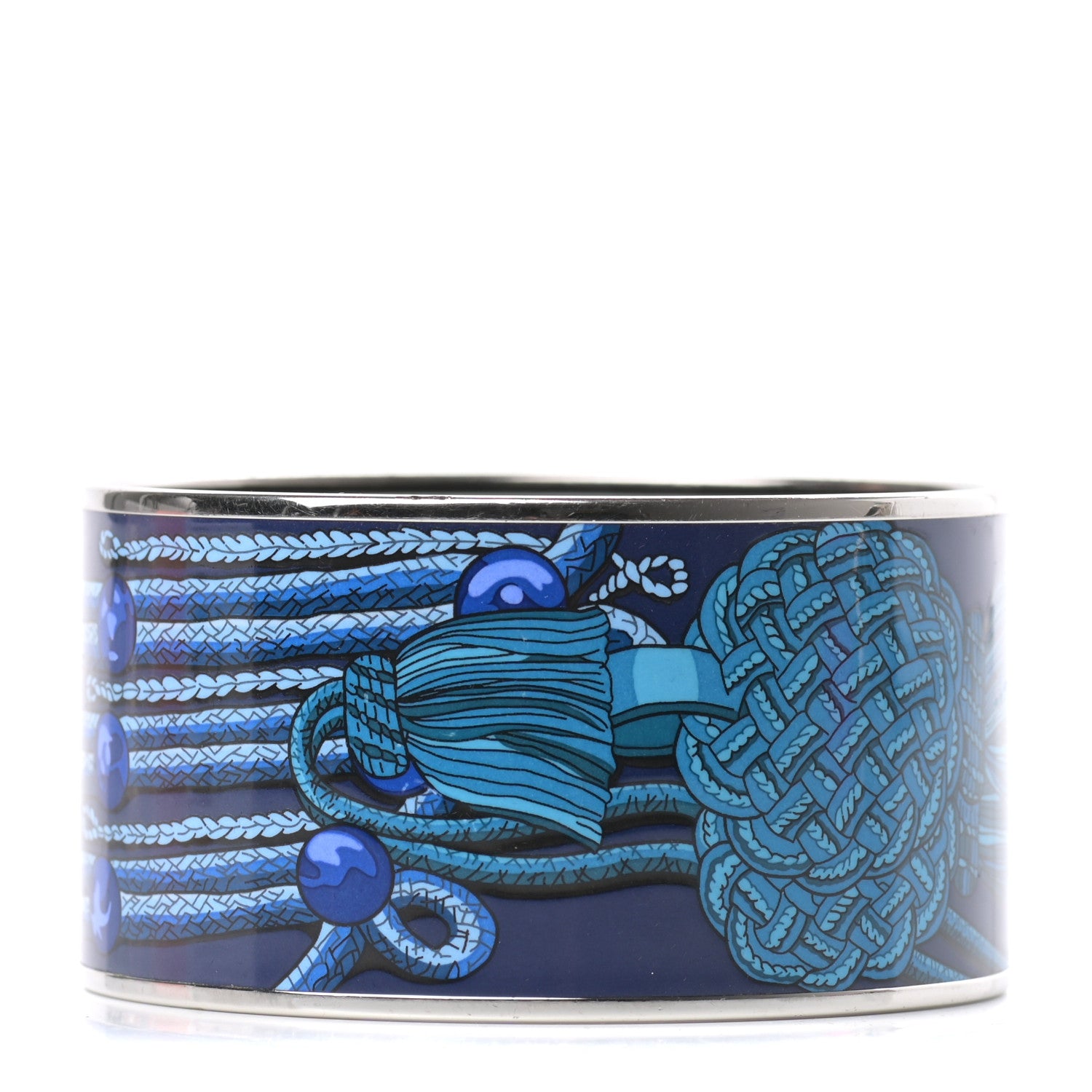 Hermes Enamel Printed Brandebourgs Extra Wide Bracelet 70 1 of 6