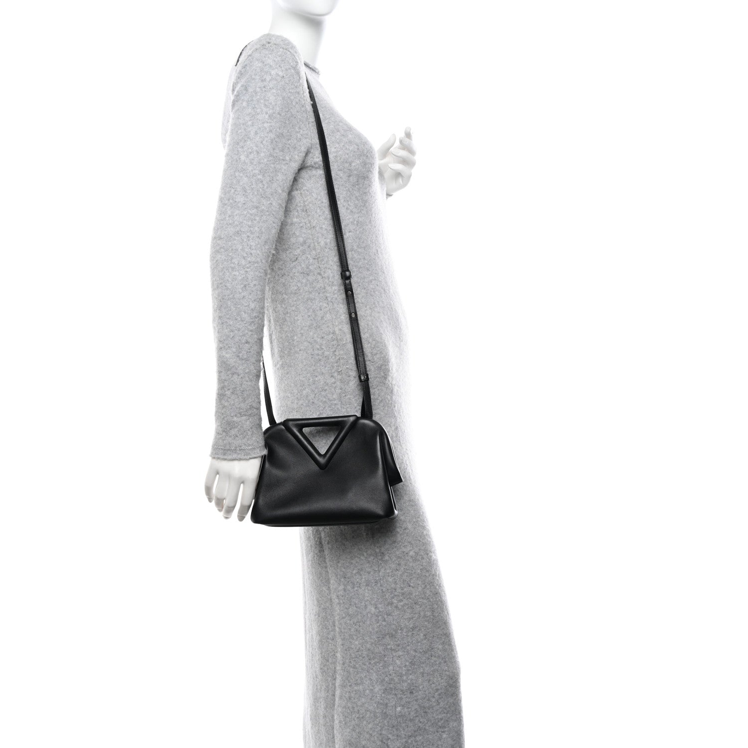 Bottega Veneta Calfskin Small The Point Triangle Bag Black 2 of 12