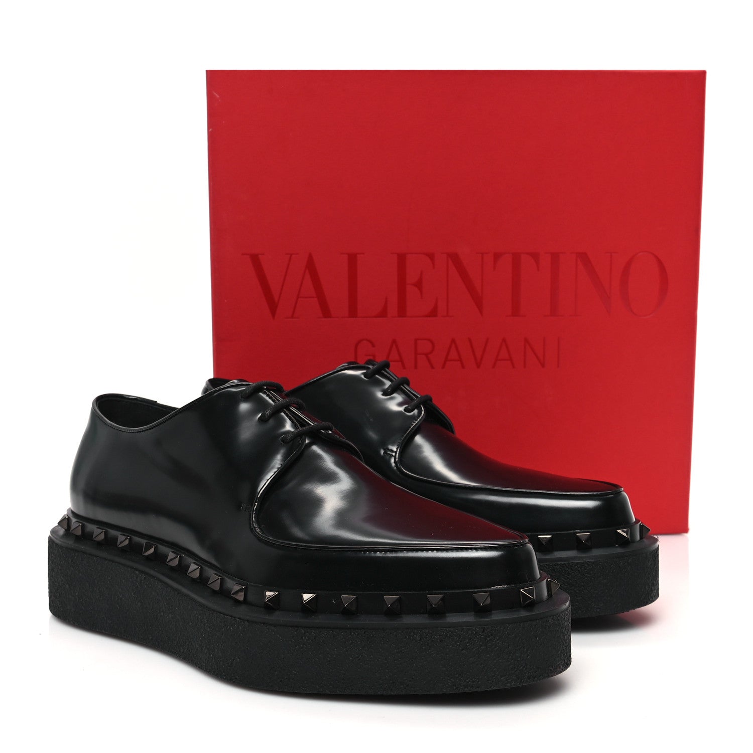 Valentino Garavani Calfskin Rockstud Womens M-Way Derby Loafers 41 Black 12 of 12