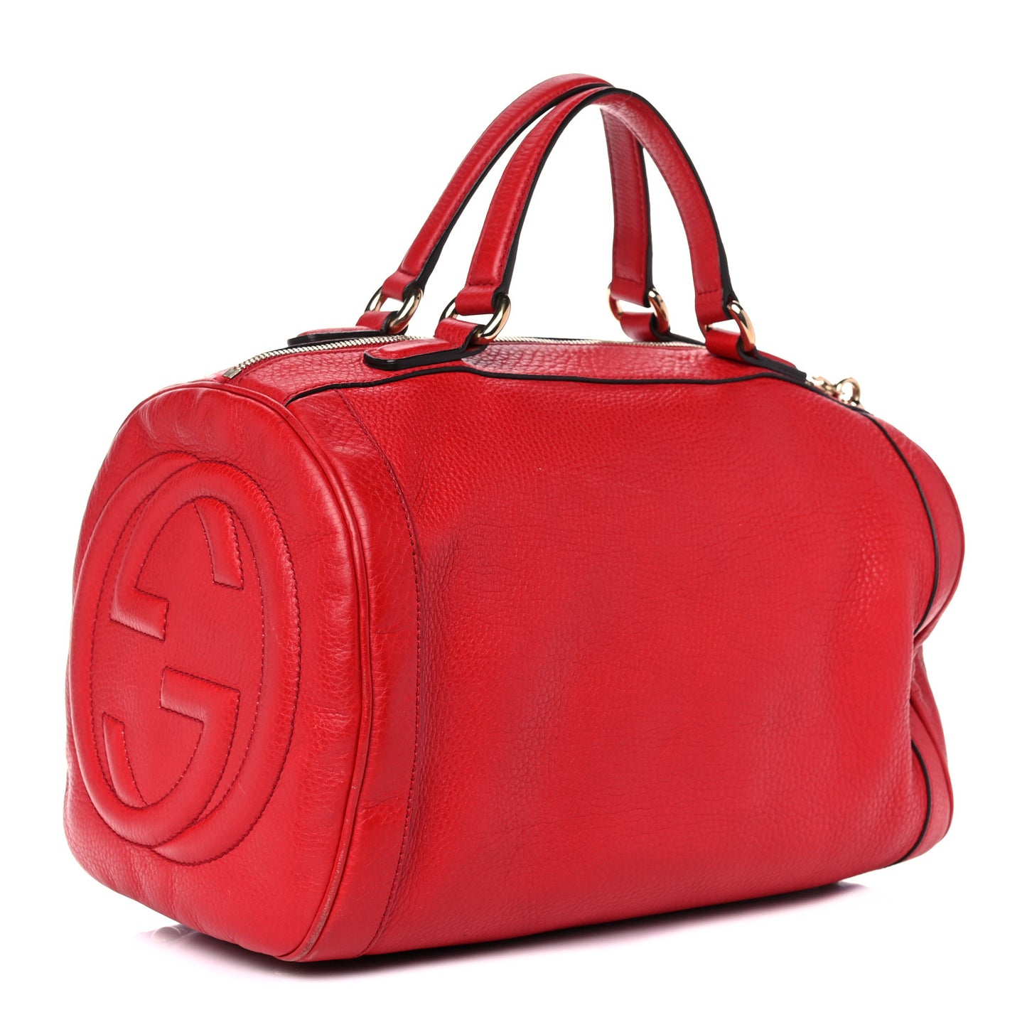 Pebbled Calfskin Medium Soho Boston Red