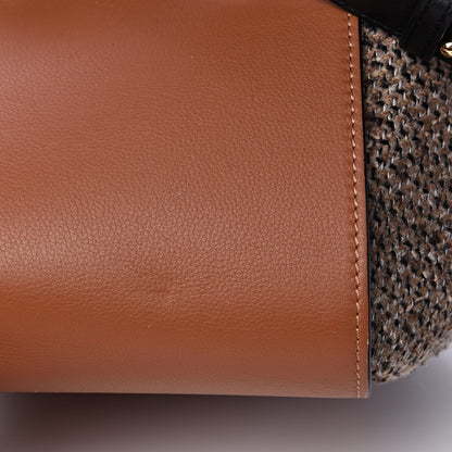 Loewe Calfskin Tweed Medium Hammock Shoulder Bag Tan Black 10 of 12