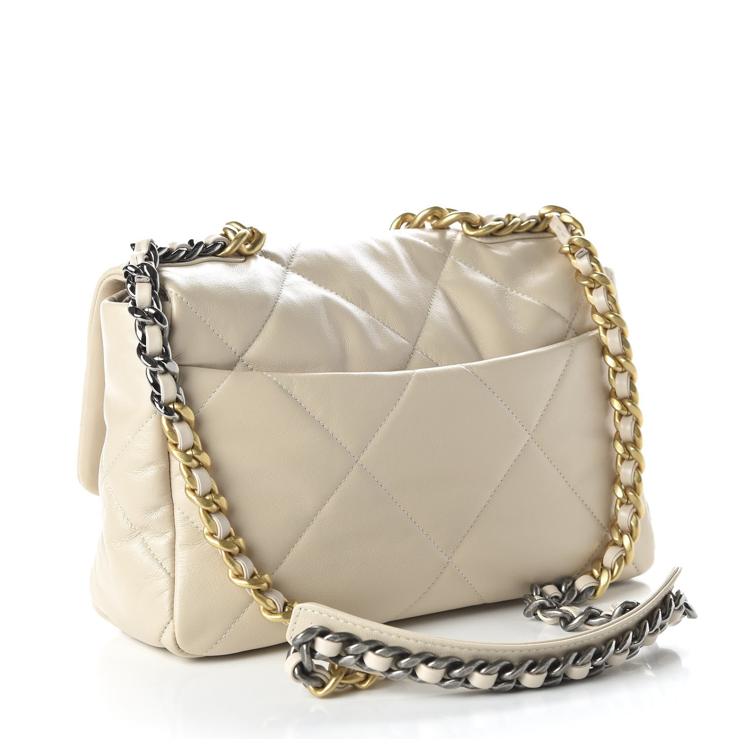 Chanel Lambskin Quilted Large 19 Flap Beige 3 of 11