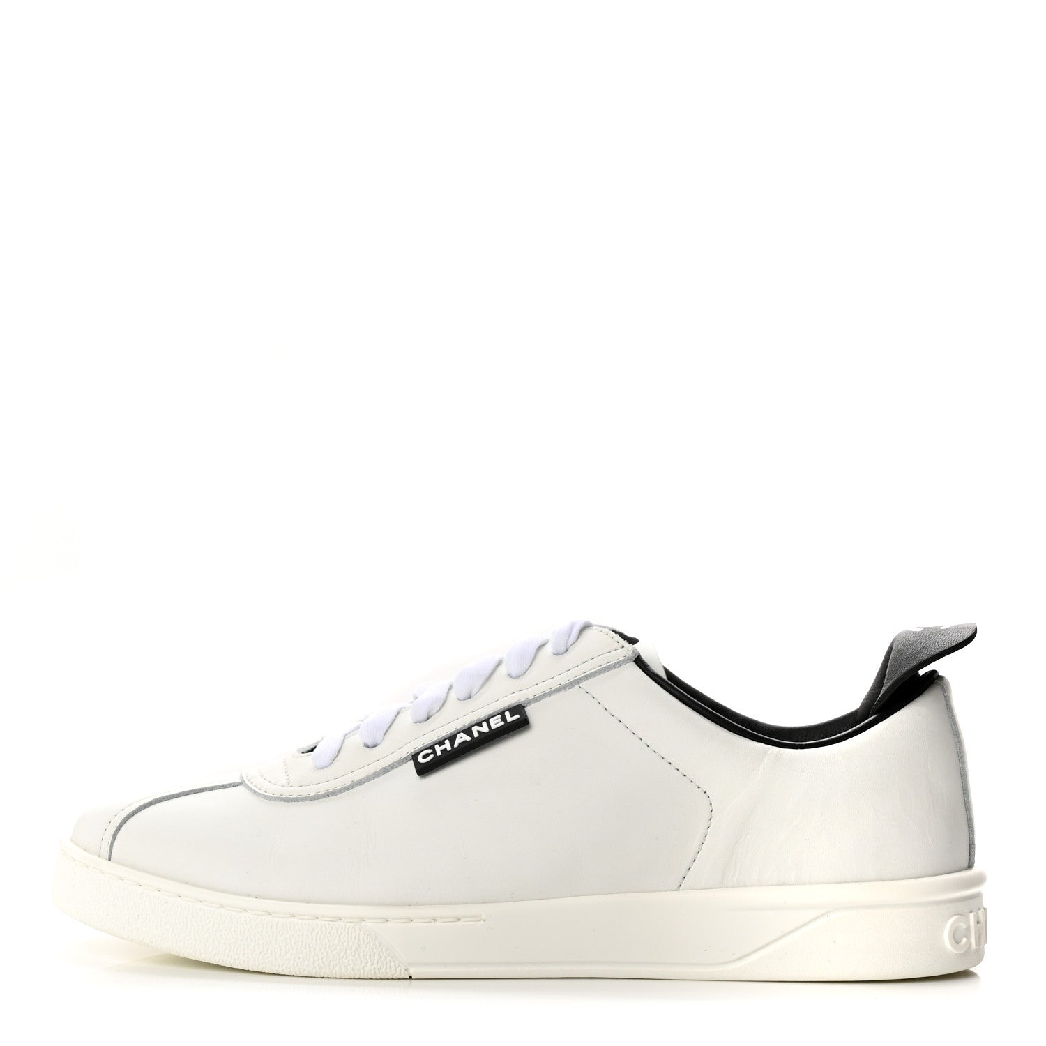 Chanel Calfskin CC Womens Sneakers 38 White 1 of 13