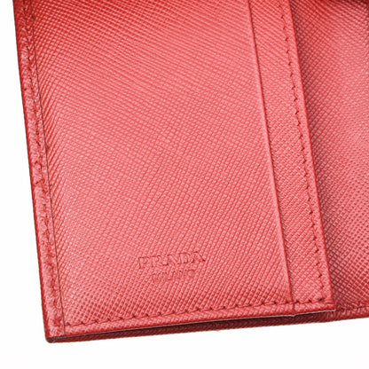 Prada Saffiano Metal Bi-Fold Card Holder Wallet Fuoco 6 of 8