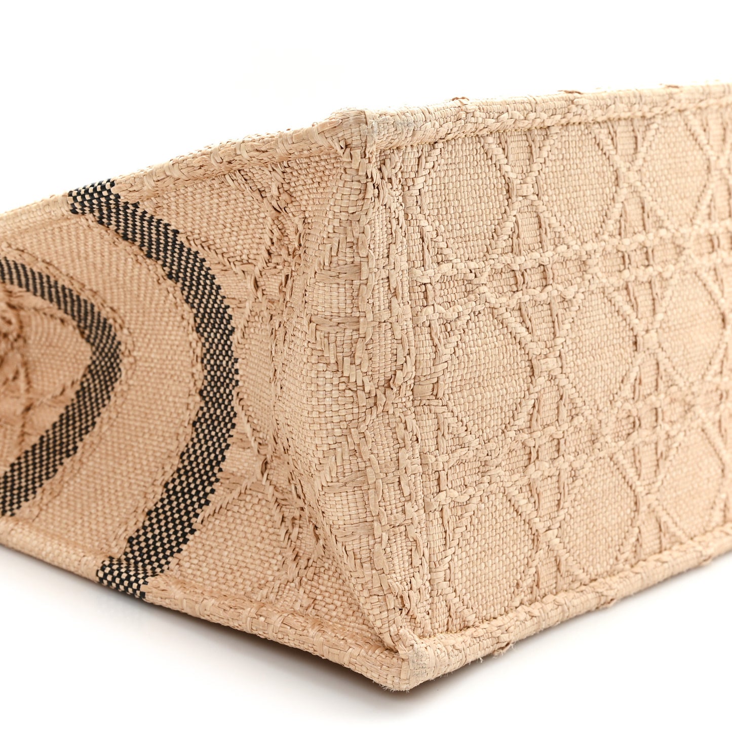 Raffia Cannage Medium Book Tote Natural