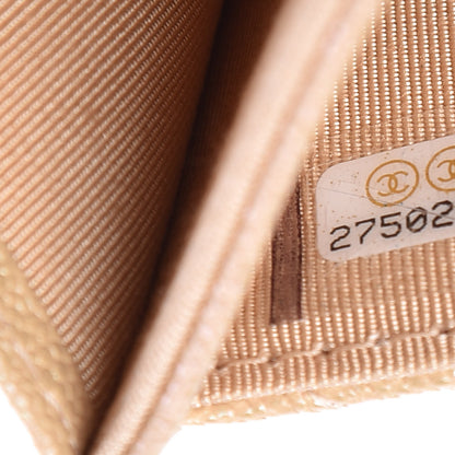 Chanel Iridescent Caviar Quilted Flap Card Holder Beige 8 of 9
