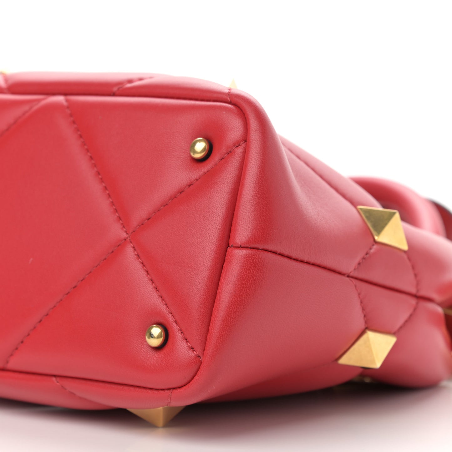 Nappa Small Roman Stud The Handle Bag Rouge Pur