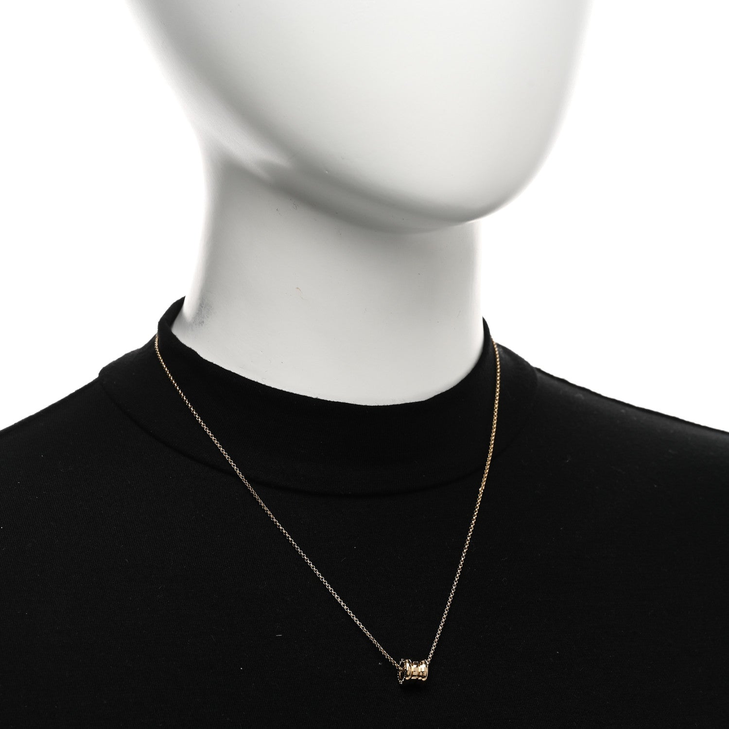 Bulgari 18K Yellow Gold Mini B.Zero1 Pendant Necklace 2 of 5