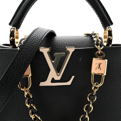 Louis Vuitton Taurillon Enamel Flower Padlock Chain Capucines BB Black 7 of 9