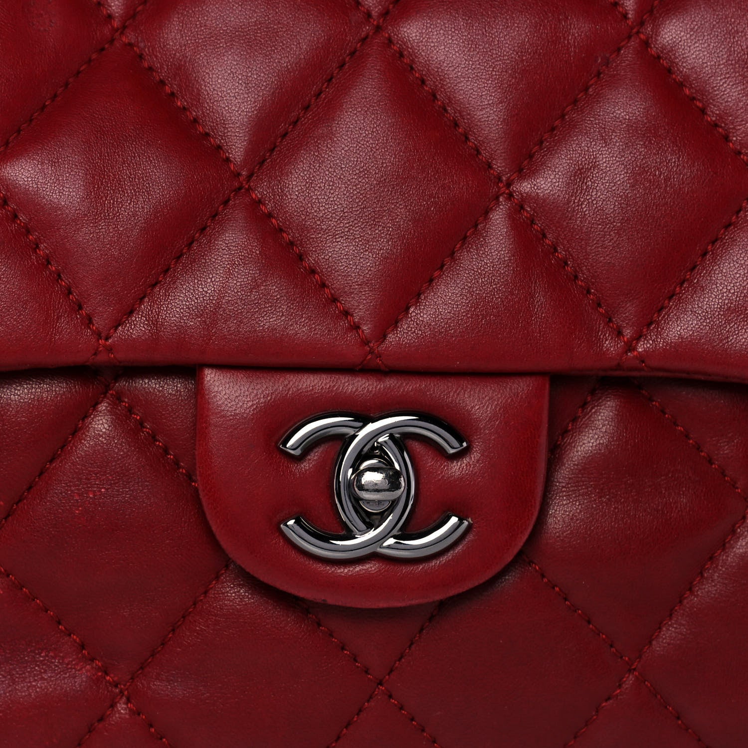 Chanel Lambskin Quilted Chanel 3 Maxi Flap Bag Red 7 of 9