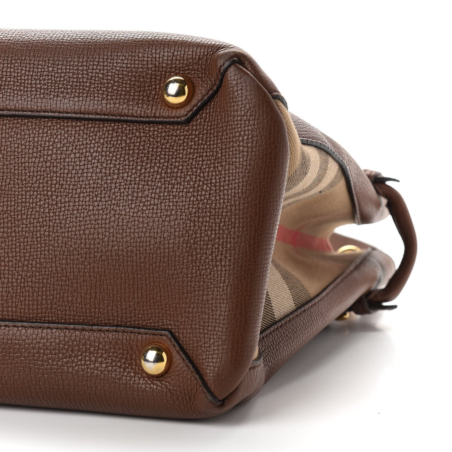 Grainy Calfskin House Check Medium Banner Tote Tan