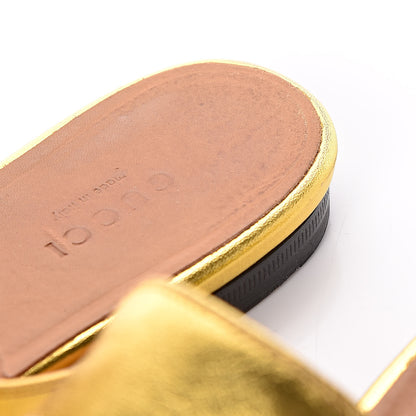 Gucci Metallic Nappa Womens Princetown Slippers 37 Gold 17 of 18