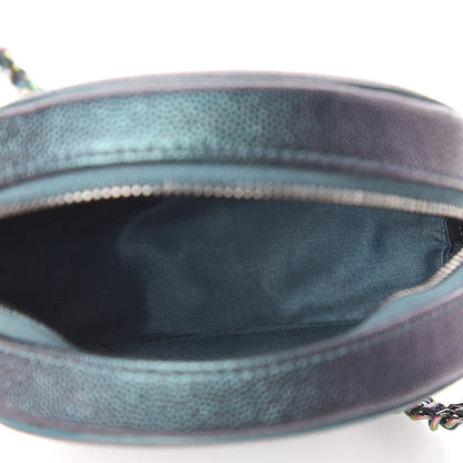 Chanel Iridescent Caviar Quilted Round Filigree Crossbody Dark Turquoise 5 of 11