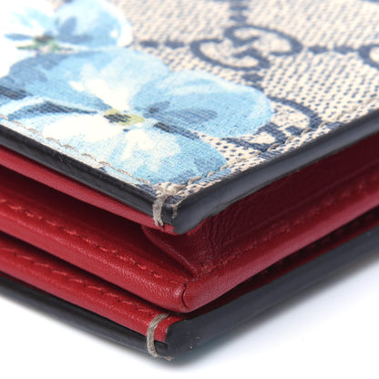 Gucci GG Supreme Monogram Blooms Card Case Beige Blue Navy Hibiscus Red 13 of 14