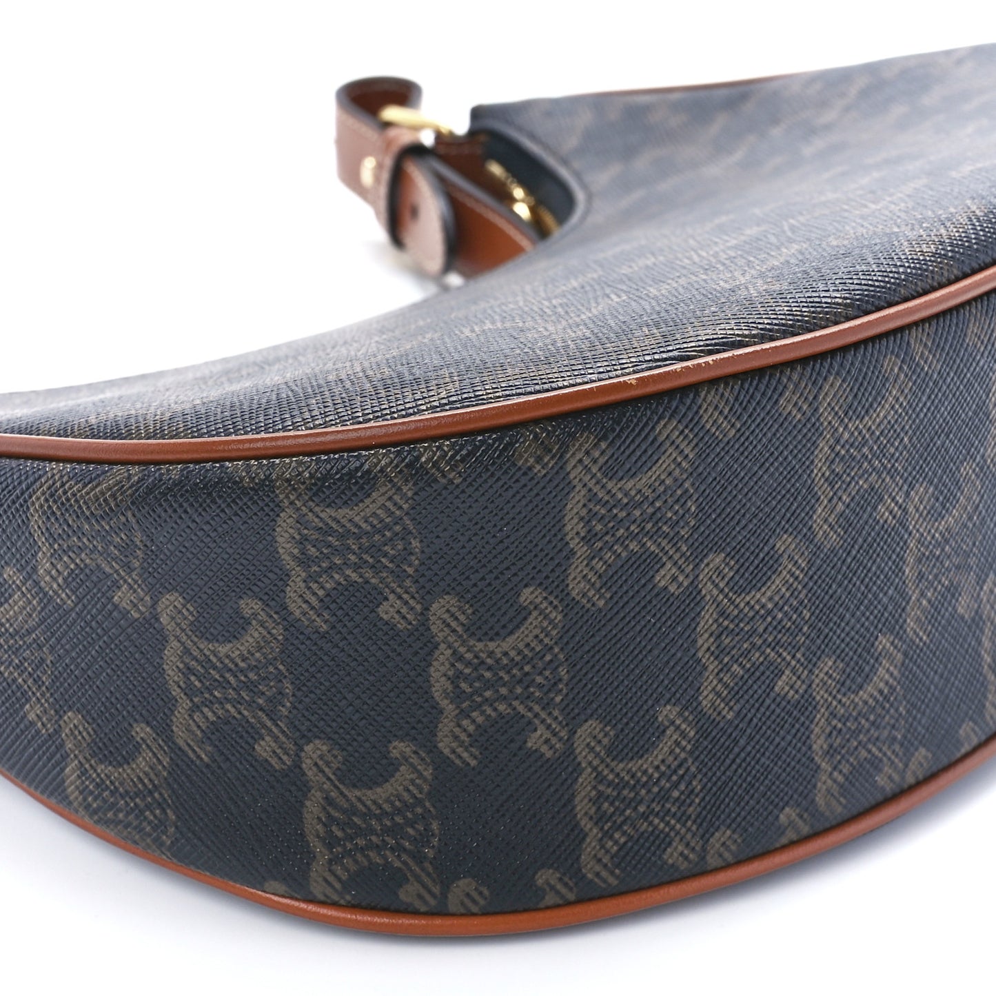 Triomphe Canvas Calfskin Ava Shoulder Bag Tan