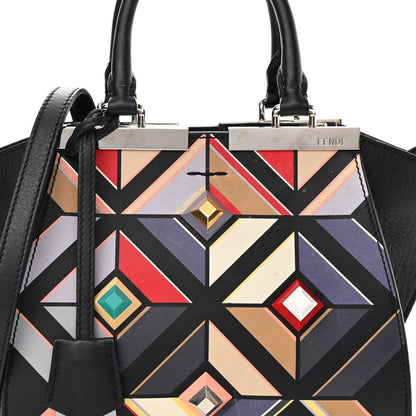 Fendi Calfskin Studded Diamond Mini 3Jours Tote Black Multicolor 8 of 12