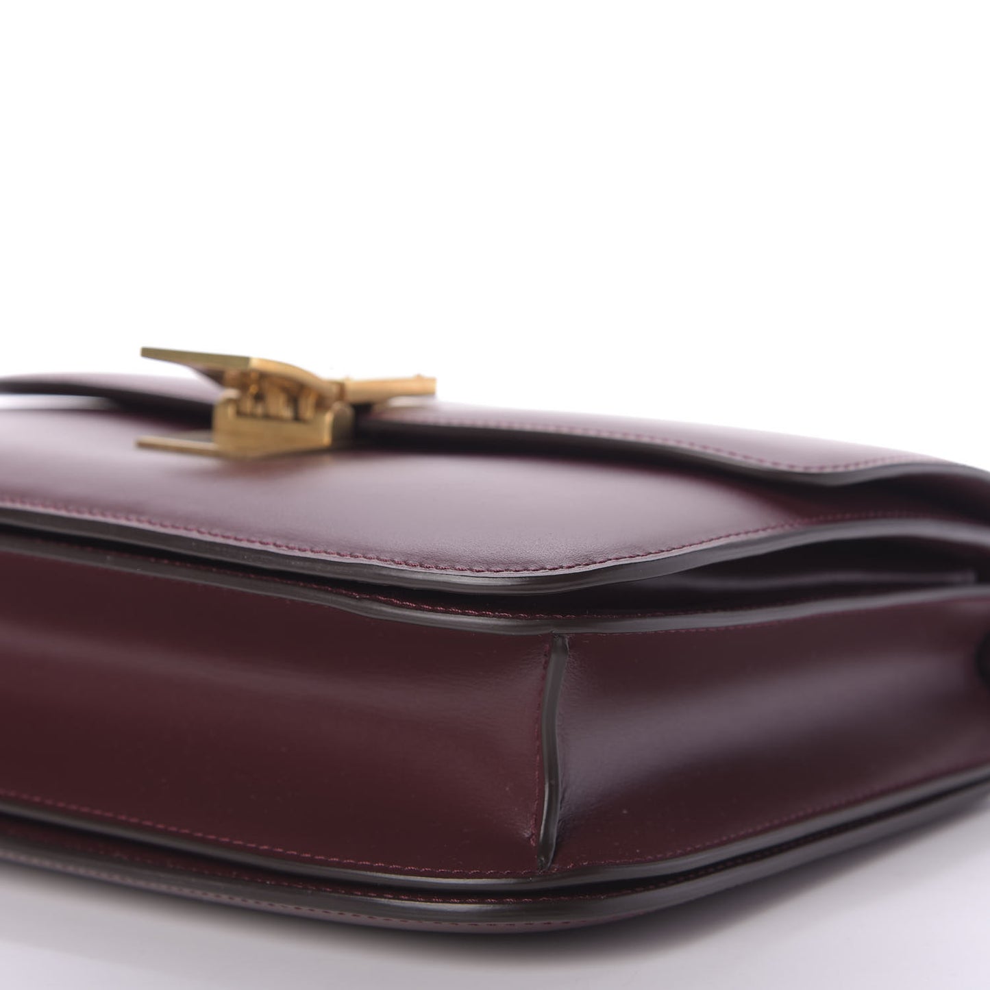Box Calfskin Medium Classic Box Flap Bag Burgundy
