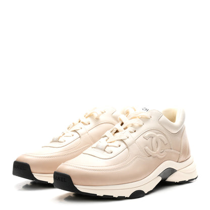 Chanel Gradiant Calfskin CC Womens Sneakers 38.5 Beige 4 of 10
