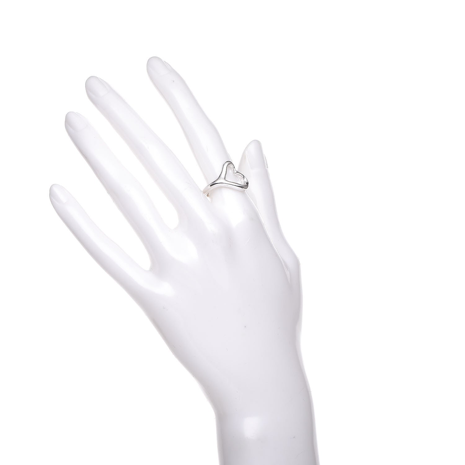 Tiffany Elsa Peretti Sterling Silver Open Heart Ring 52 6 2 of 7