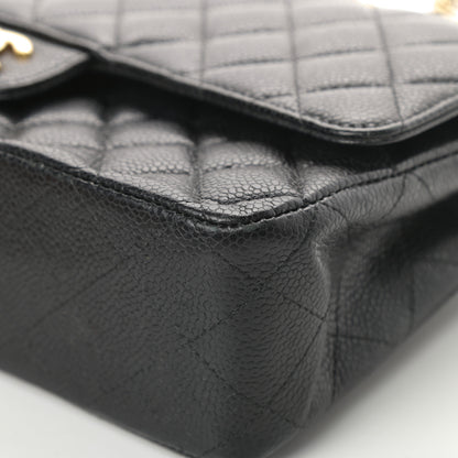 Chanel Caviar Quilted Medium Double Flap Black 10 of 15