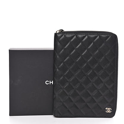 Chanel Caviar Quilted Zip Around Notebook Agenda Cover Black 11 of 11