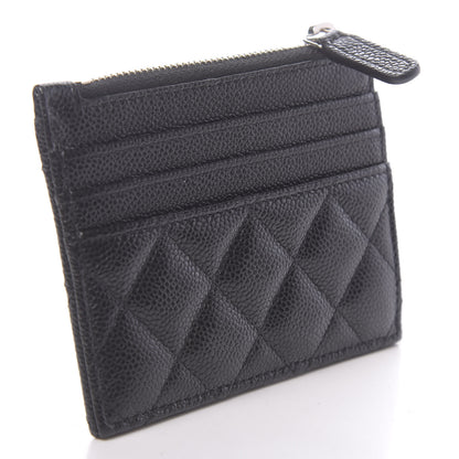 Chanel Caviar Quilted CC Zip Card Holder Black 3 of 8