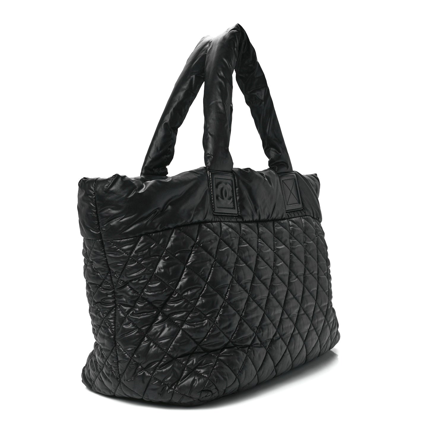 Nylon Quilted Large Coco Cocoon Tote Black