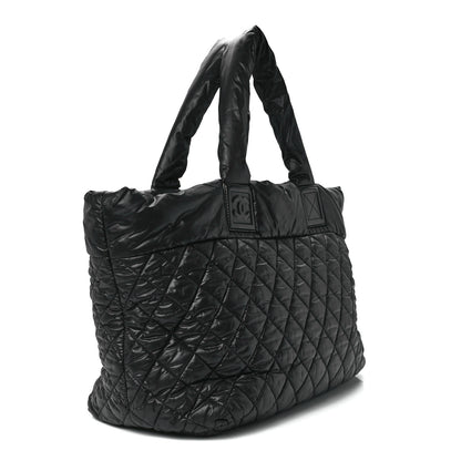 Chanel Nylon Quilted Large Coco Cocoon Tote Black 3 of 11
