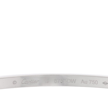 Cartier 18K White Gold 6 Diamond Small LOVE Bracelet 19 6 of 6