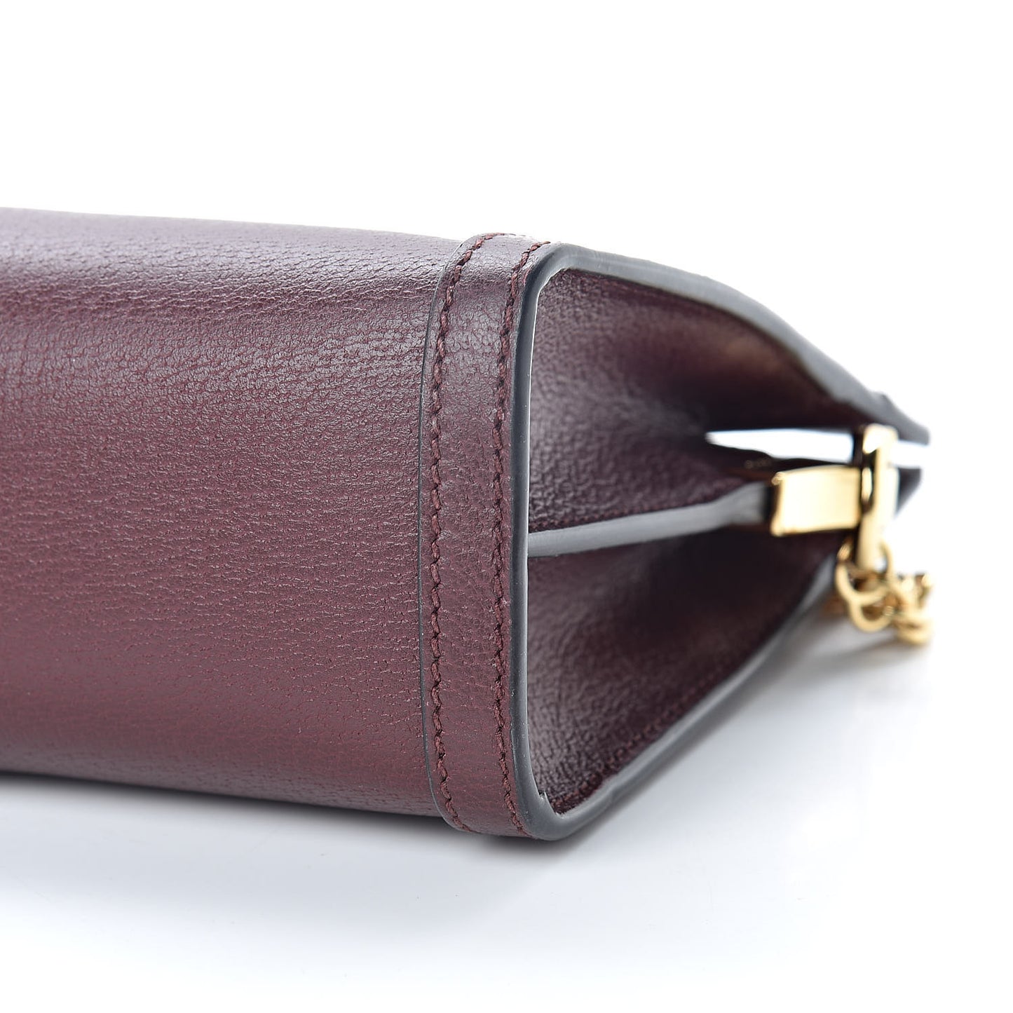 Calfskin GG Web Small Ophidia Chain Shoulder Bag Vintage Bordeaux