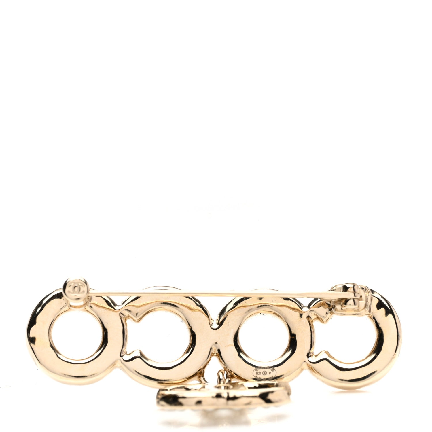 Chanel Pearl Coco Brooch Gold 3 of 4