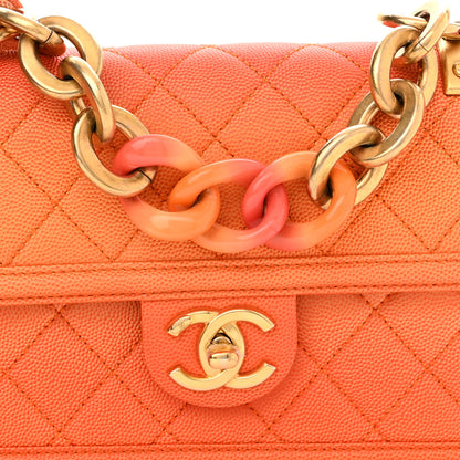 Chanel Caviar Quilted Small Sunset On The Sea Flap Orange 8 of 11