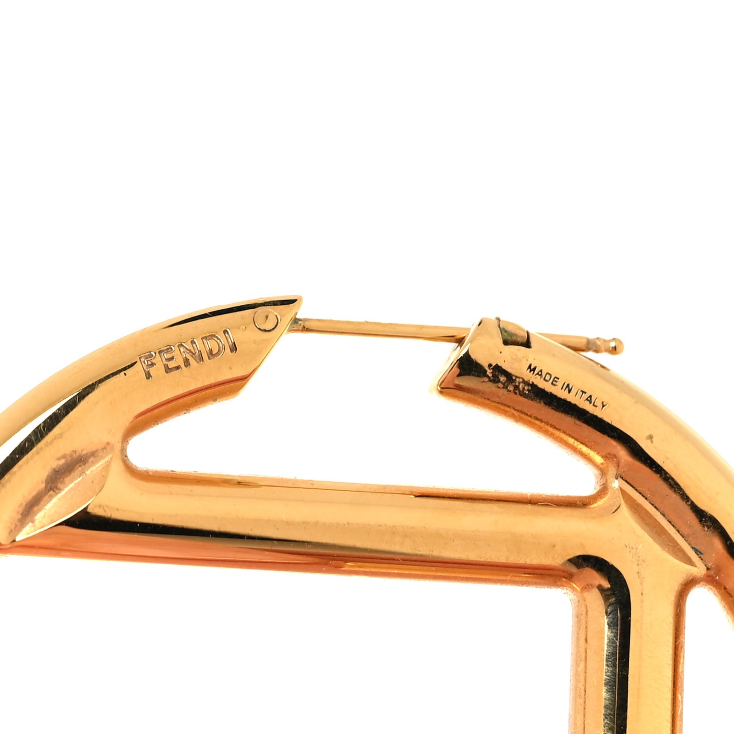 Metal FF Hoop Earrings Gold Silver