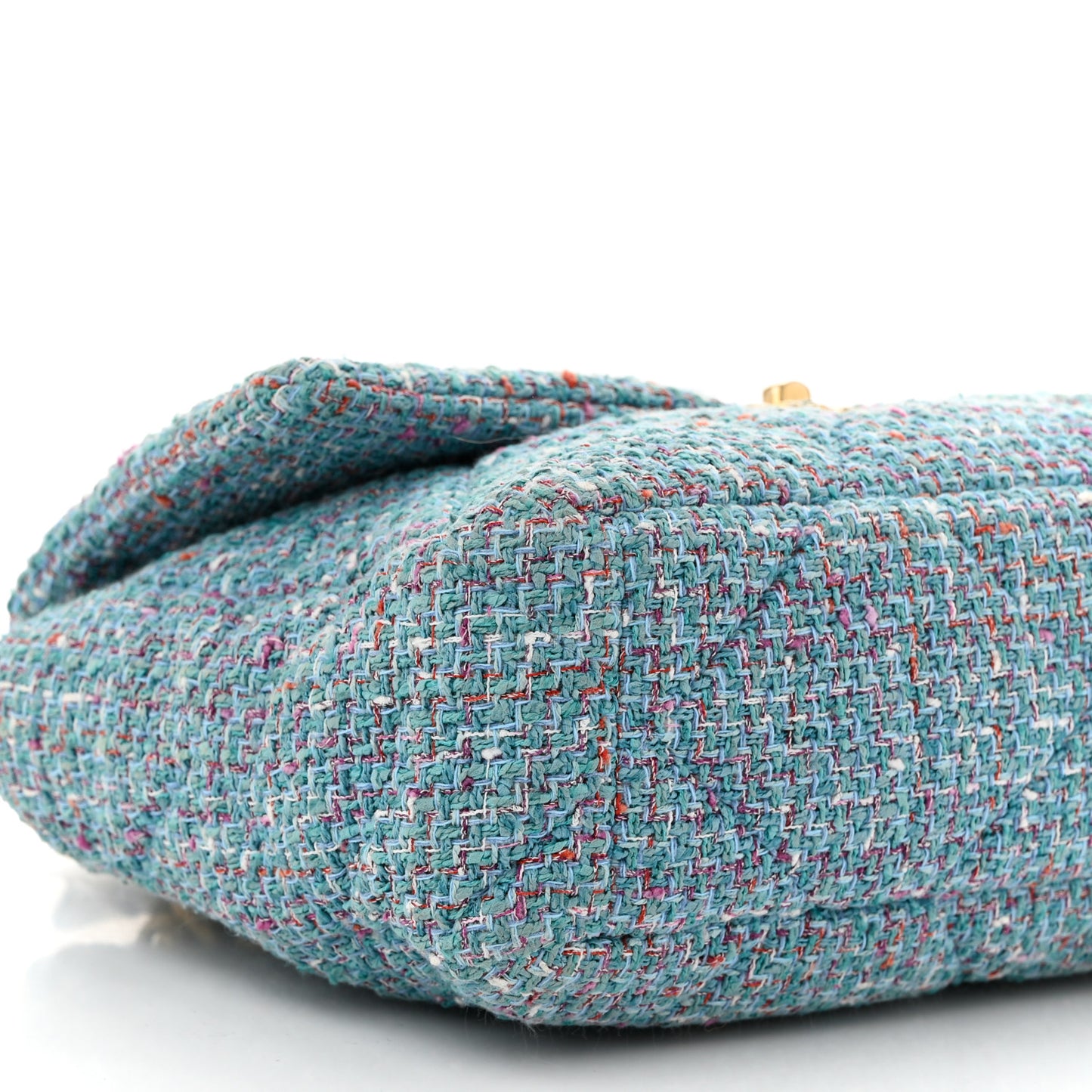 Tweed Quilted Large Chanel 19 Flap Blue